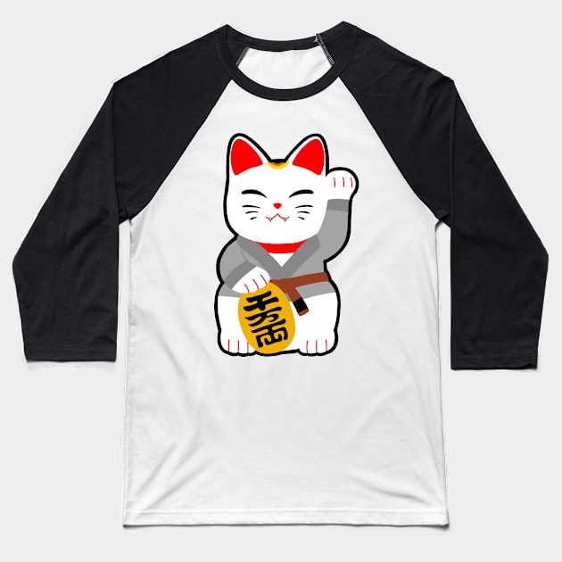 Jiu jitsu maneki neko bjj brown belt Baseball T-Shirt by sivelobanova